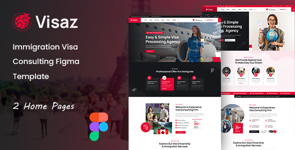 Visaz - Immigration Visa Consulting Figma Template