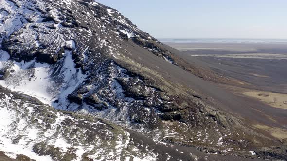 Typical Rugged Mountainous Landscape of Iceland in the Winter alt