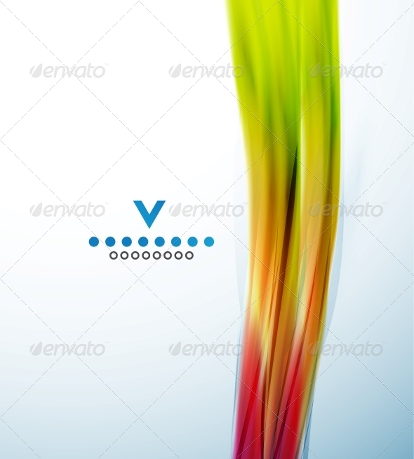 Colorful narrow wave abstract design template - Abstract Conceptual