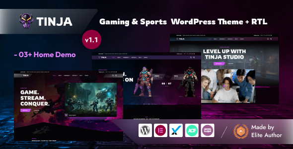 Tinja – Gaming & eSports WordPress Theme