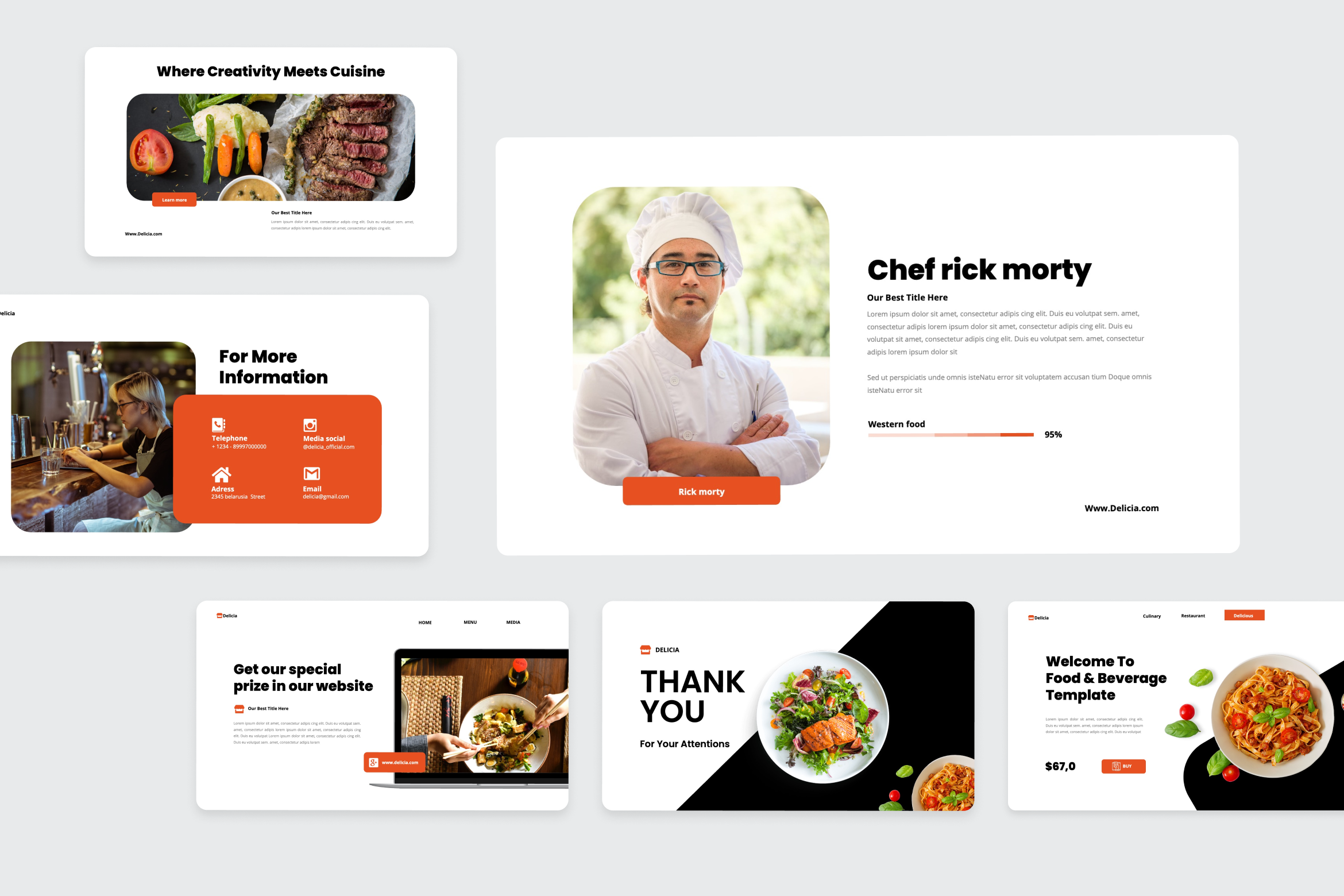 Delicia - Restaurant Food Google Slide, Presentation Templates ...