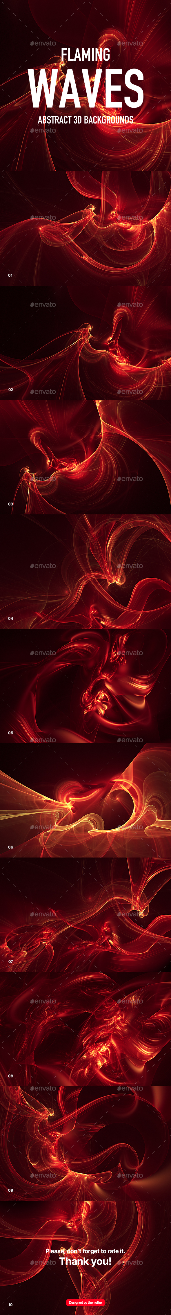 Flaming Waves Backgrounds