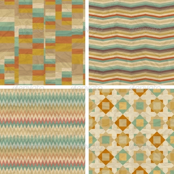 Seamless retro geometric patterns. - Patterns Decorative
