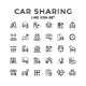 Set Line Icons of Car Sharing