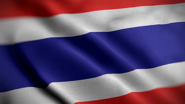Thailand Flag Closeup Blowing In Wind alt