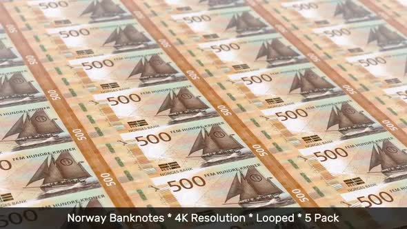 Norway Banknotes / Norwegian Money / Krone / NOK / kr 5 Pack - 4K alt