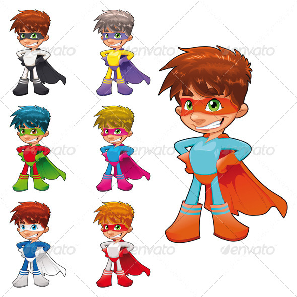 Young superheroes. - Characters Vectors