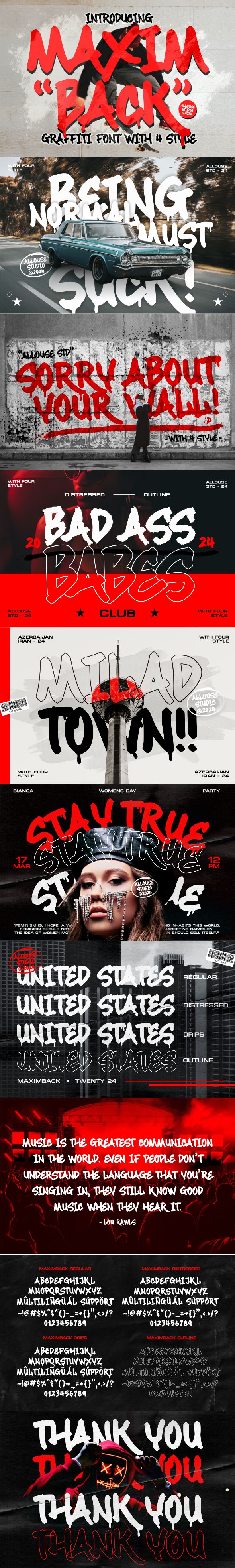 [DOWNLOAD]Maximback A Bold Graffiti Font With Four Styles