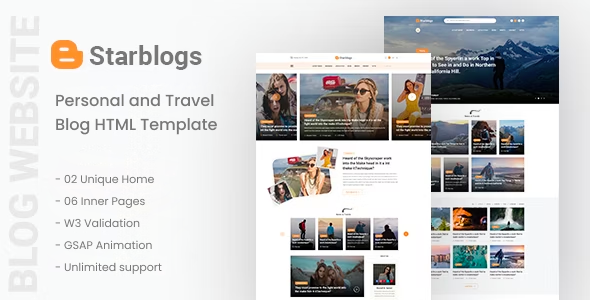 Starblogs - Personal and Travel Blog HTML Template