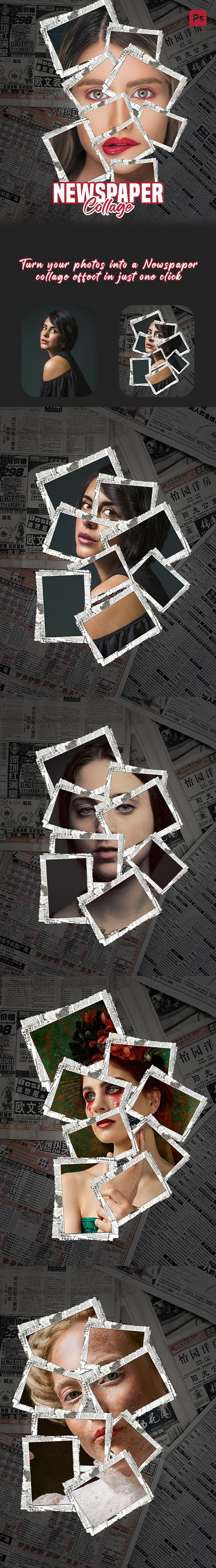 Newspaper Collage - Photoshop Effect