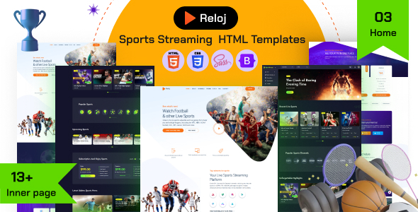 Reloj - Sports Streaming website HTML Templates