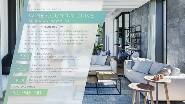 Real Estate Slides Video Displays template preview