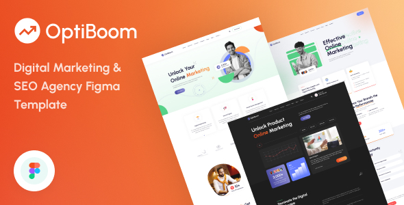 OptiBoom - Digital Marketing & SEO Agency Figma Template