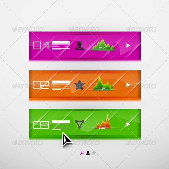 Vector infographic banner design template - Web Technology