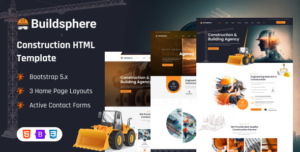Buildsphere - Construction & Building Agency HTML5 Template