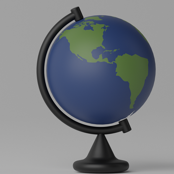 Cartoon Desk Globe Earth World 3D model