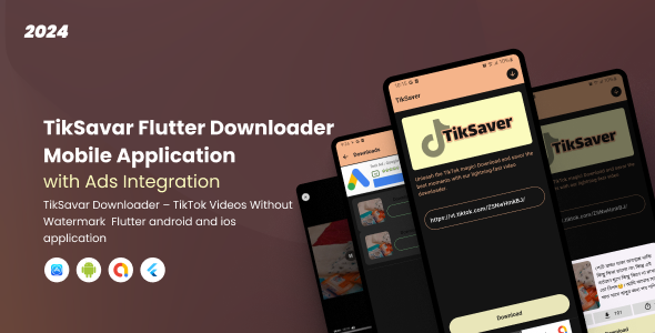 TikSaver Video Downloader - TikTok Videos Without Watermark | ADMOB | Android &  IOS