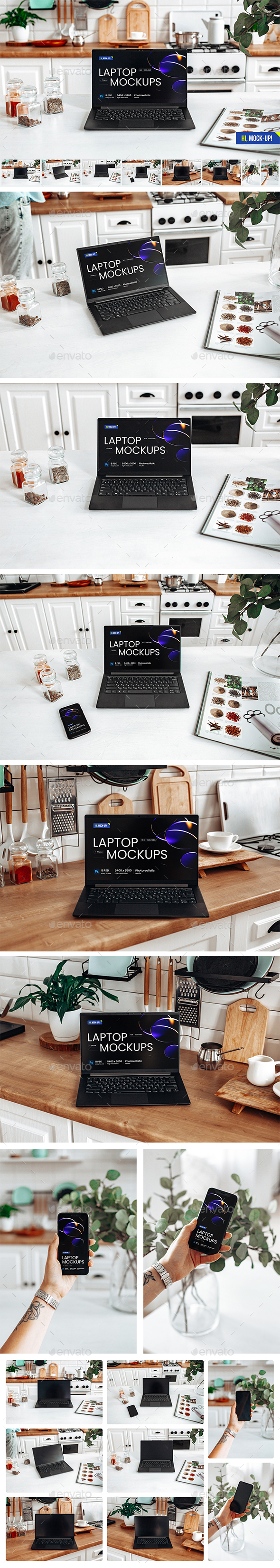 [DOWNLOAD]Device 8 PSD Mockups Laptop and Phone