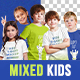 Mixed Kids T Shirt PSD Mockups Vol 2