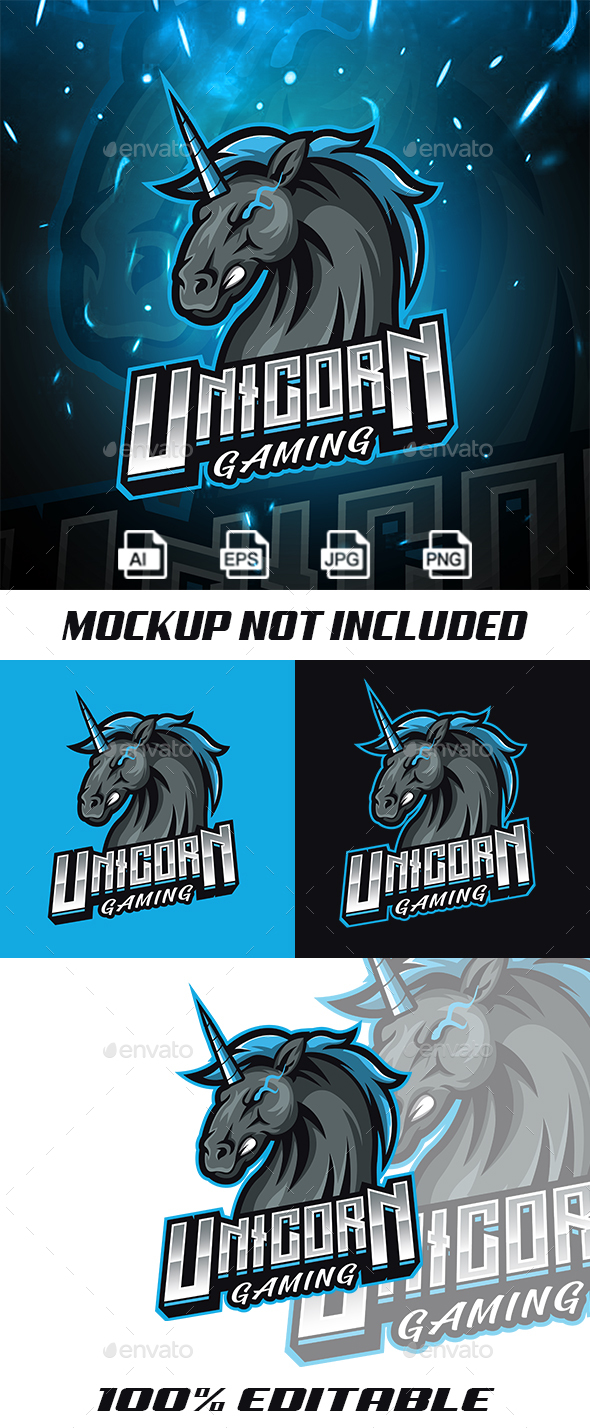 Esport Unicorn Logo Template