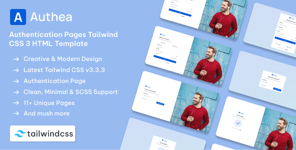 [DOWNLOAD]Authea - Authentication Pages Tailwind CSS 3 HTML Template