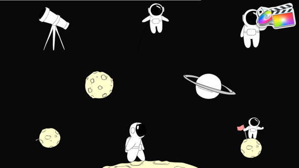 Cartoon Space Animations for FCPX