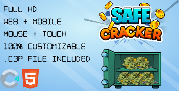 Safe Cracker: Mastermind. HTML5 Game (Construct 3). Web and Mobile ready