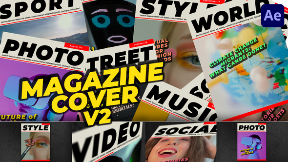 Magazine Cover Video Displays template preview