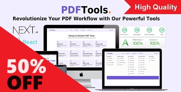 PDF Tools [All In one] - High Quality PDF Tools | Next.js React Web Application