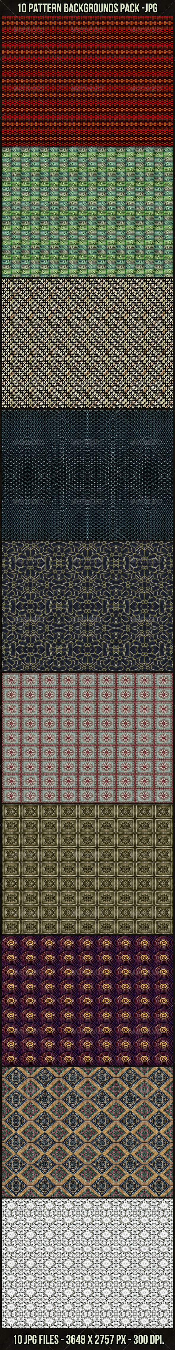 10 Pattern Backgrounds Pack - Patterns Backgrounds