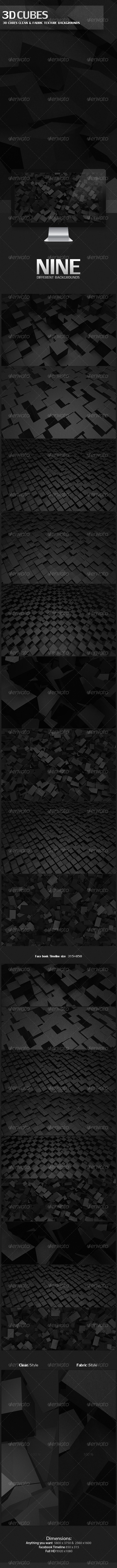 3D Cubes Clean & Fabric Texture Backgrounds - 3D Backgrounds