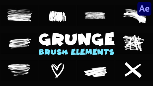 Grunge Brush Elements | After Effects Elements template preview