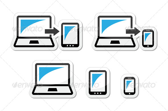 Responsive Design - Laptop, Tablet, Smartphone Icons - Computers Technology