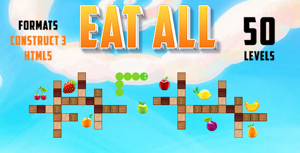 Eat All Game (Construct 3 | C3P | HTML5) 50 Levels