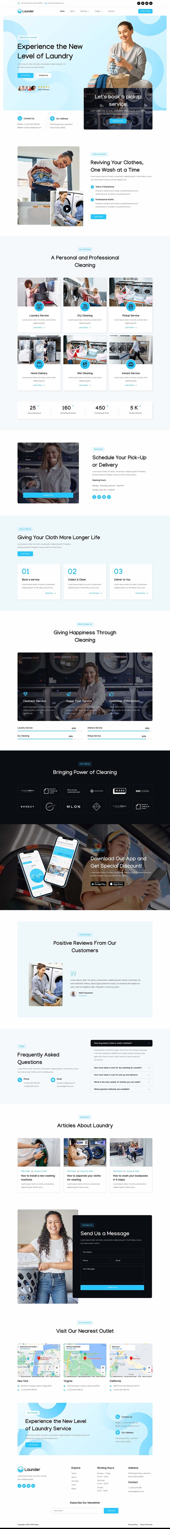Launder - Laundry Service & Dry Cleaning Elementor Template Kit