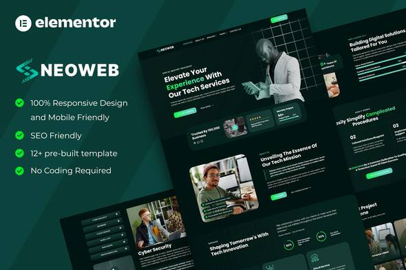 Neoweb - Tech & Digital Agency Service Elementor Template Kit