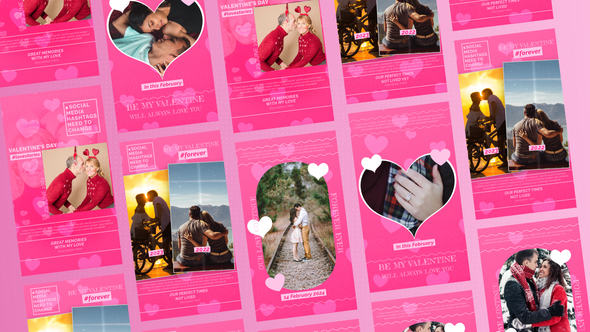 Valentine Day Love Stories Premiere Pro template preview