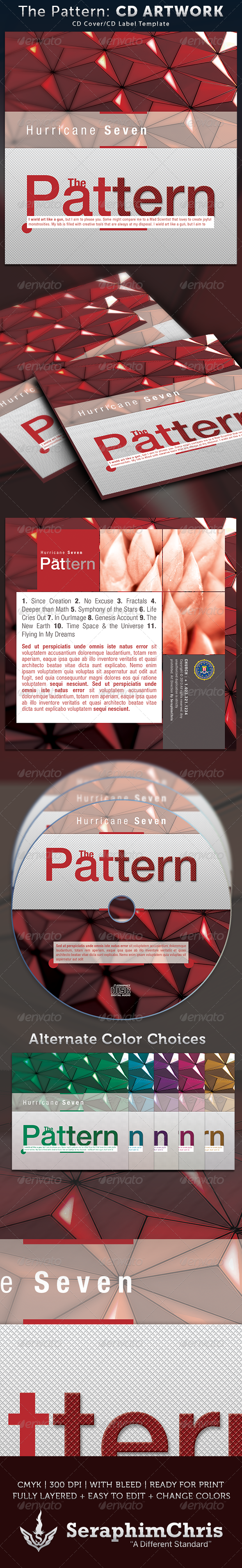 The Pattern CD Cover Artwork Template - CD & DVD Artwork Print Templates