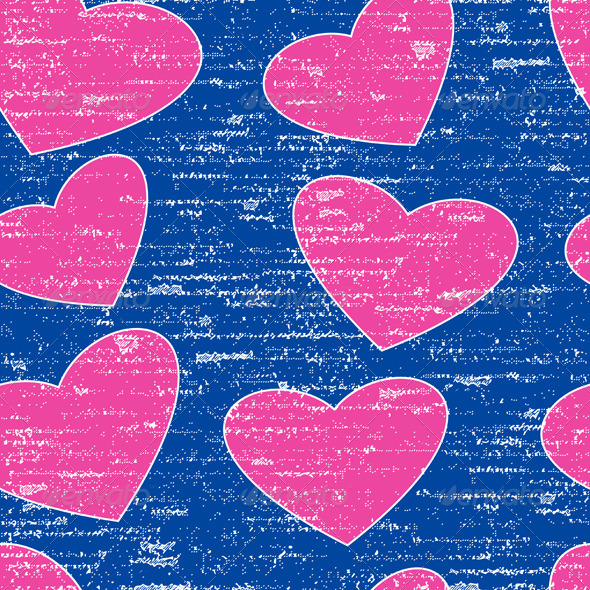 Pink Grunge Heart Symbol - Patterns Decorative