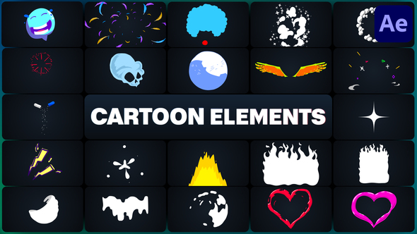 Cartoon Elements for After Effects Elements template preview