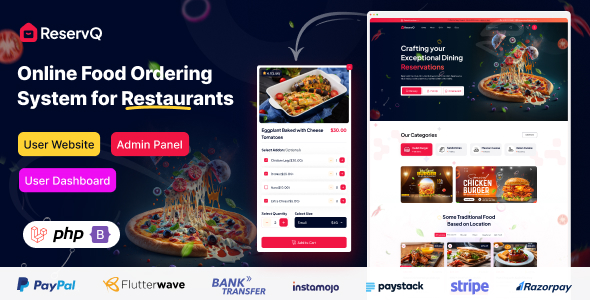 [DOWNLOAD]Reservq - Online Food Ordering System for Restaurants Laravel Script
