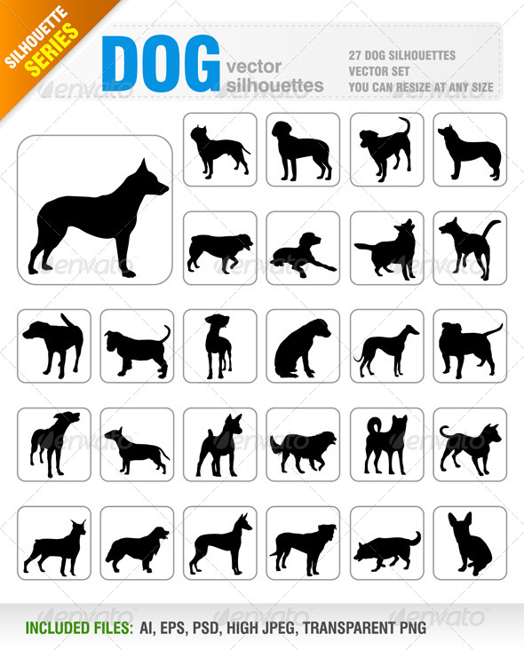 Dog Silhouettes - Animals Characters