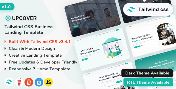 Upcover – Tailwind CSS Business & Corporate Landing Template