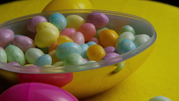 Rotating shot of colorful Easter jelly beans alt