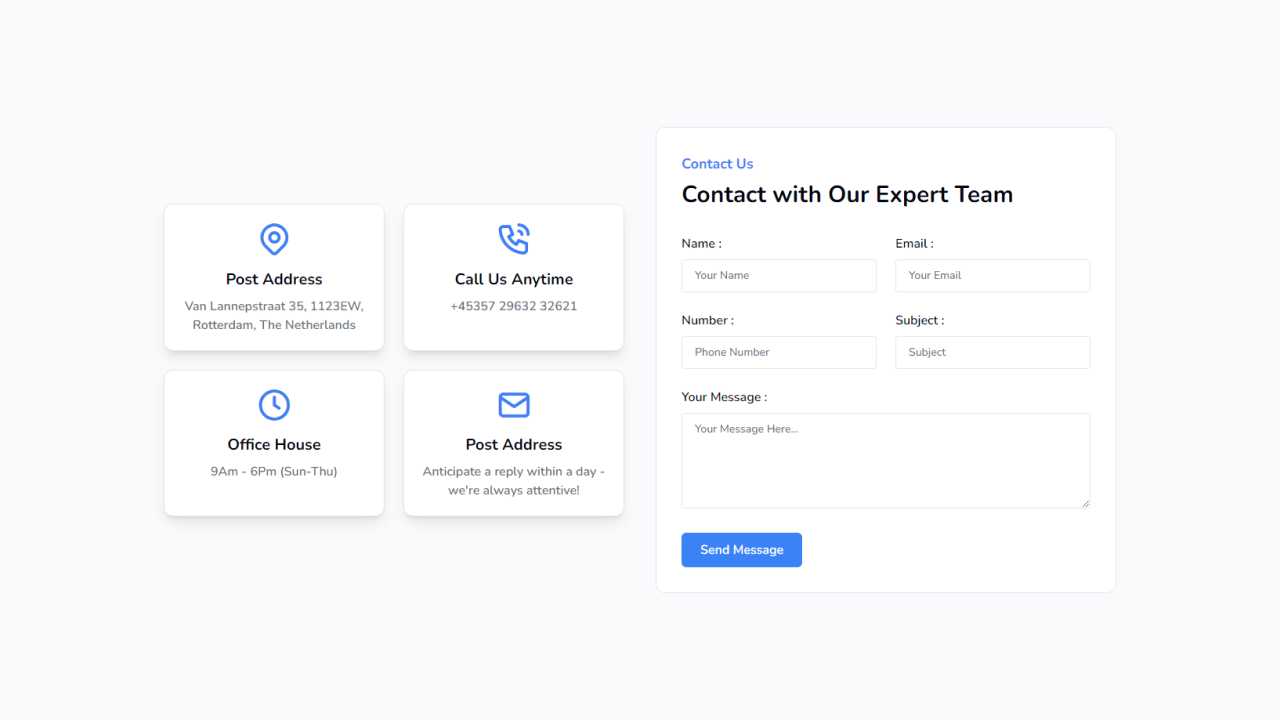 FormUs – Tailwind CSS Contact Us Section HTML Template by Techzaa ...