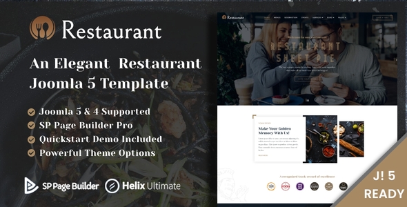 Restaurant Joomla 5 Template for Food & Cafe Business