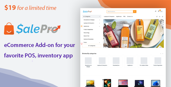 eCommerce addon for SalePro POS, inventory management app