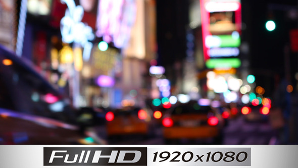 NYC Time Square Traffic Motion Blur