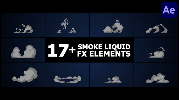 Smoke Liquid Style Elements | After Effects