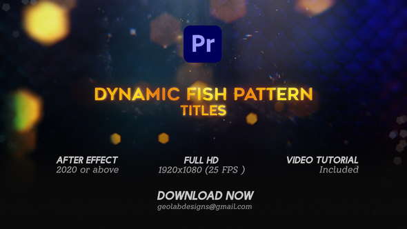 Dynamic Fish Pattern Titles l Aqua Titles Premiere Pro template preview